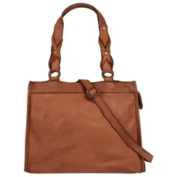 Samantha Look Shopper Echt Leder Damen | Handtasche mit geflochtenen Henkeln - Damen-Shopper aus 100% feinstem Rindleder, Made in Italy. Mit durchdachter Organisation und Smartphonefach – ideal für Alltag und Freizeit.