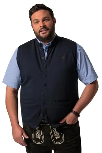 Men Plus Steppweste Trachten-Weste mit Stehkragen - Modische Trachten-Weste für Herren, mit variabler Länge von 64-72 cm, ideal für festliche Anlässe und den Alltag.