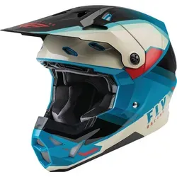 FLY Racing Formula CP Rush Motocross Helm, schwarz-weiss-blau, Größe L für Männer
