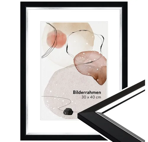WANDStyle Bilderrahmen H490, Schwarz, aus Massivholz im Stil Modern
