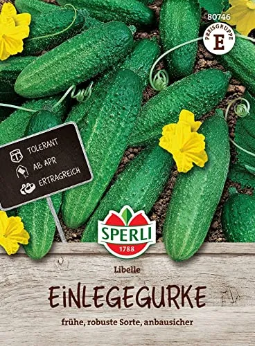 Sperli 80746, Einlegegurke Libelle F1, frühe robuste Sorte, anbausicher und ertragreich, tolerant, Portionssaatgut