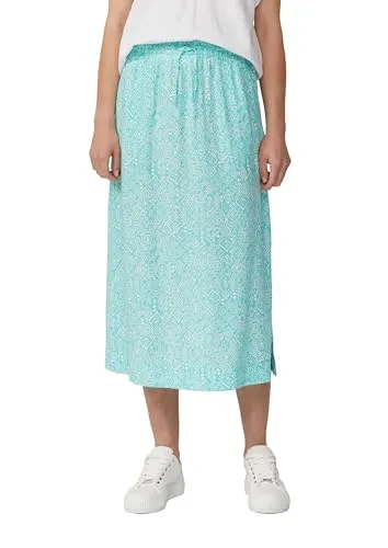 s.Oliver Midi-Rock aus Viskose mit Eingrifftaschen und Tunnelzug - Stylischer Midi-Rock aus 100% Viskose, ideal für den Sommer, mit praktischen Eingrifftaschen und Tunnelzug für einen perfekten Sitz.