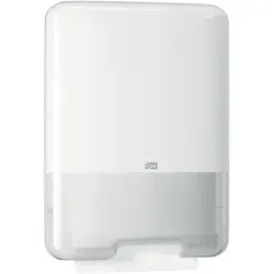 Tork Elevation 553000 Handtuchspender, H3, weiß - Praktischer Handtuchspender für Zick-Zack- oder Lagenfalz-Handtücher (Tork H3), abschließbar und mit Vorratsanzeige – ideal für hygienische und platzsparende Nutzung in öffentlichen Bereichen.