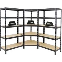 PROREGAL® Eckregal MegaDeal Tiger - 1x Eckregal & 2x Schwerlastregale - Eckregal-Set mit 175 kg & 265 kg Traglast, ideal für Werkstatt und Garage. Einfache Steckmontage, verstellbare Fachböden und flexible Kombinationsmöglichkeiten.