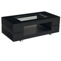 Okwish LED-Couchtisch Schwarz, 100x50x35 cm