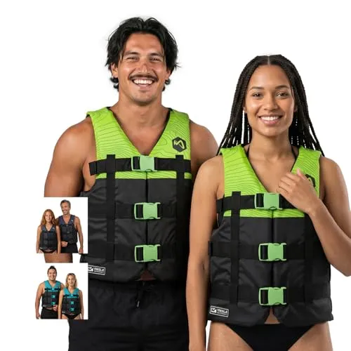 Produktbild MESLE Schwimmweste H210, 2XS-4XL, Schwimmhilfe für Erwachsene & Kinder, Leichte 50N Auftriebsweste Herren & Damen, Prallschutzweste für Jetski, SUP, Wasserski, Kajak, Wakeboard