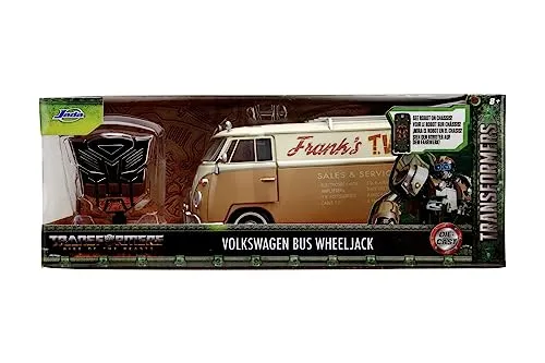 Jada Toys Transformers Wheeljack VW Bus - Originalgetreues Die Cast Modell - Miniatur Motorfahrzeug-Modelle, detailgetreues 1:24 Modell des VW Bulli aus