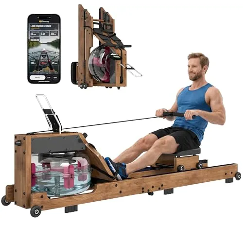 SPORTNOW Wasser Rudergerät für Zuhause Klappbar Bluetooth APP bis 158kg