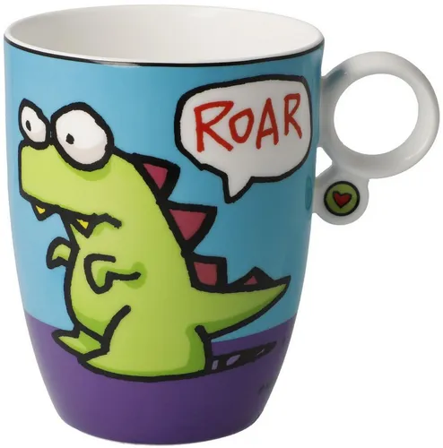 Goebel Künstlertasse Ed Heck - Roar, Porzellan - Erleben Sie das Abenteuer mit dieser einzigartigen Tasse im Dino-Design von Ed Heck. Spülmaschinengeeignet, für unvergessliche Kaffeepausen, die Freude bringen.