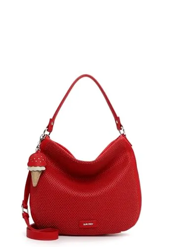 SURI FREY Beuteltasche SFY Cilly - Beuteltaschen: Schicke Feinsynthetik-Handtasche mit verstellbarem Umhängeriemen und edler Lasercut-Optik – der perfekte Begleiter für Büro, Uni und Freizeit.