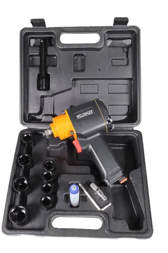 Druckluft Set Mini-Schlagschrauber 13-tlg Schlagkraft 520 Nm Schrauber WELDINGER