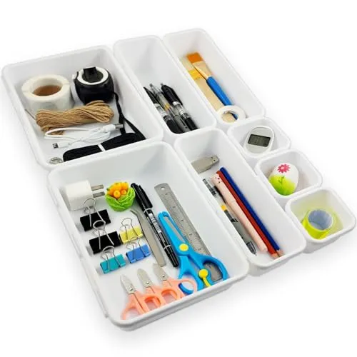 Schubladen Organizer Ordnungssystem,8 Stück Getrennte Schublade Organizer,Oganizer Aufbewahrungsbox für Zuhause,Bade Make-up Organizer,für Büro/Schlafzimmer/Schminktisch/Badezimmer