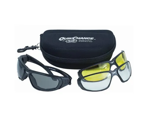 Global Vision Sonnenbrille Quick Change Kit - Sportbrille mit 100% UV400 Schutz, ideal für Biker und Motorsport-Enthusiasten. Austauschbare Gläser und ein bequemes, belüftetes Design sorgen für optimale Sicht und Komfort.