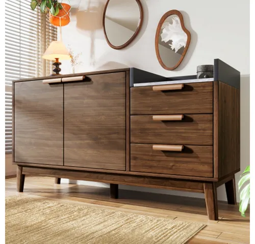 XDeer Kommode Kommode,Sideboard mit 3 Schubladen & Doppeltürschrank, (innen höhenverstellbar) - H77/B120/T40 cm