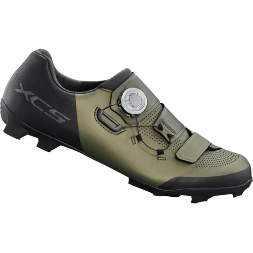 Shimano XC502 Herren MTB Schuhe - Oliv Dunkelgrün 46 - Fahrradschuhe mit hervorragendem Grip und Komfort für anspruchsvolle Mountainbiker, ideal für lange Touren und wechselnde Bedingungen.
