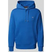 GANT Herren Hoodie - REGULAR SHIELD HOODIE, Kapuzen-Sweatshirt in Rich Blue 2XL - Herren-Sweatshirts mit weichem Baumwoll-Mix und klassischem Design. Ideal für einen lässigen Look mit Kapuze, Känguru-Tasche und Rippbündchen.