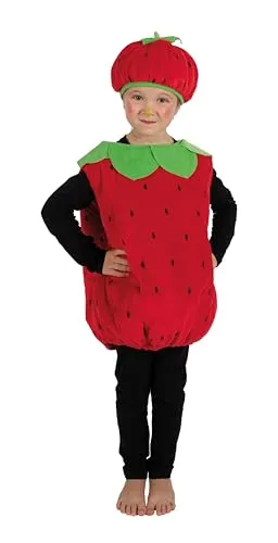 P'TIT CLOWN - Kinderkostüm – Erdbeer-Kostüm – bezaubernd und lustig – ideal für Karneval, Kostümpartys, Shows, Geburtstage, Halloween, Themenabende – leicht zu tragen
