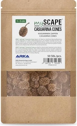 ARKA mySCAPE-Casuarina Cones - 50 Stück natürliche Wasseraufbereiter, schaffen tropenähnliche Bedingungen und ideale Verstecke für Garnelen und Fische