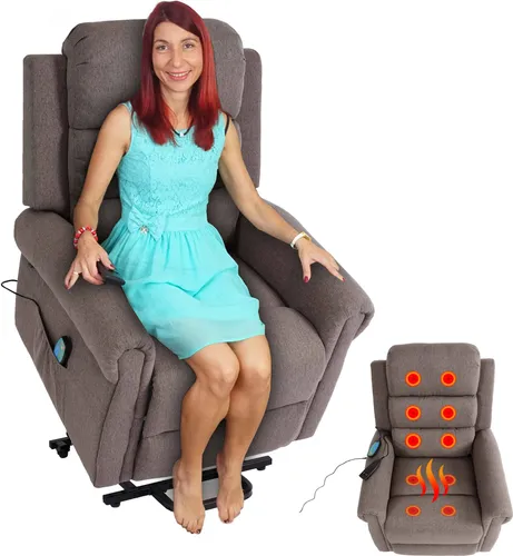 Fernsehsessel HWC-K63, Relaxsessel mit Massage und Heizfunktion