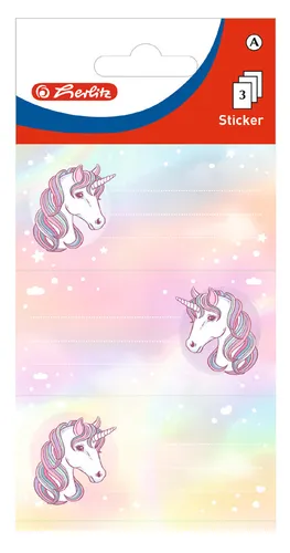 herlitz Buchetiketten Einhorn 76 x 35 mm 3 Blatt à 3 Etiketten