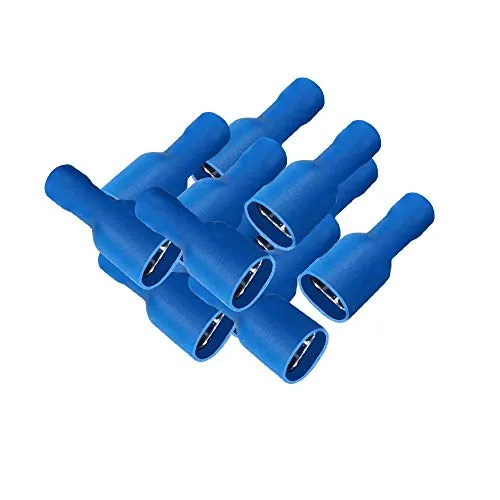 Flachsteckhülsen vollisoliert blau 1,5-2,5 mm 6,3 x 0,8 mm 50x Flachsteckhülse Crimpzange Flachstecker Crimp Zange Flach Stecker Kabelschuhe kfz ARLI