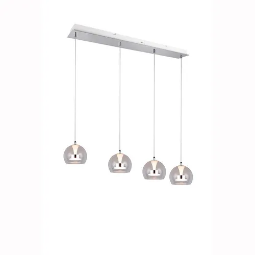 Pendelleuchte Hängeleuchte LED chromfarben mit Switch-Dimmer, 97 cm - Lampen mit höhenverstellbarer Aufhängung, 3520 Lumen und drei wählbaren Lichtfarben für perfekte Lichtgestaltung in modernen Wohnräumen.