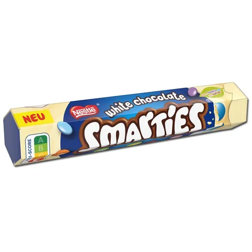 Produktbild Nestle Smarties Riesenrolle White, Schoko-Linsen, 120g Rolle 20,42€/1kg