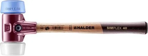 Halder SIMPLEX 3017.051 Schonhammer 680g mit ergonomischem Griff - Hämmer mit austauschbaren Komponenten und schwingungsdämpfendem, schmutzunempfindlichem Holzstiel für präzise und sensible Arbeiten.