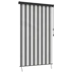 vidaXL Außenrollo Anthrazit und Weiß 60 x 250 cm - Vielseitiges Außenrollo für Balkon, Garten oder Terrasse. Mit Handkurbelmechanismus zur individuellen Lichtregulierung und atmungsaktivem Stoff für optimalen UV-Schutz. Robuste Aluminium-Teile garantieren Langlebigkeit.
