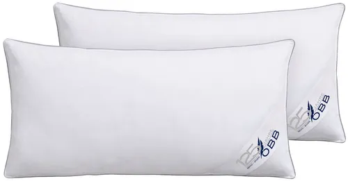 OBB Federkopfkissen Edition 125 Jahre OBB, 2-tlg. Set - Kissen-Set mit 90% Federn und 10% Daunen, bietet hohen Stützkomfort und ist ideal für Allergiker dank Wessling-Milbenbarriere. Bezug aus 100% Baumwolle, maschinenwaschbar bis 60°C.