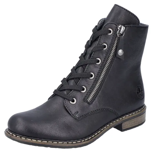 Rieker Stiefelette Schnürstiefelette - Elegante Schnürboots mit Reißverschluss an der Außenseite, ideal für stylische Wanderungen. Bequem und gepolstert für optimalen Tragekomfort.
