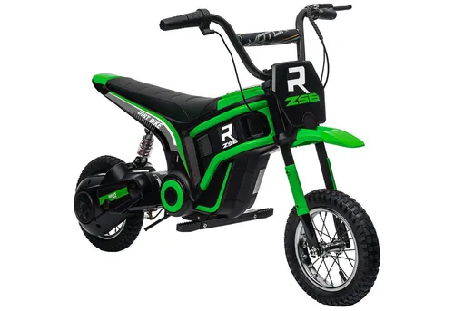 HOMCOM Kindermotorrad Kunststoff, Metall - 24V Elektromotorrad - Kinder-Elektrofahrzeuge für 8- bis 12-Jährige mit kraftvollem 24V-Motor und zwei Geschwindigkeiten, ideal für aufregende Outdoor-Abenteuer auf jedem Gelände.