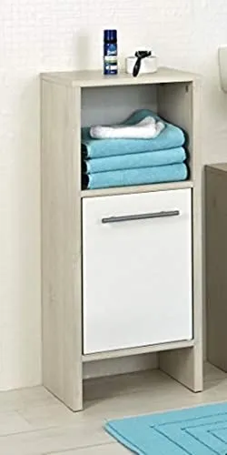 Carryhome Unterschrank Weiß, 33x81.6 cm - Bad-Kommoden mit vielseitigen Abstellflächen und geschlossenem Stauraum für Handtücher und Pflegeprodukte. Hergestellt in Deutschland, ideal für eine natürliche Bad-Atmosphäre.