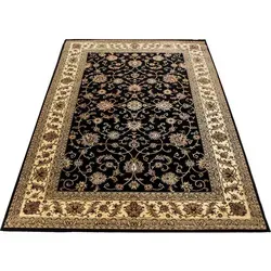 Novel Webteppich Marrakesh – Schwarz, Rechteckig 240x340 cm - Teppiche & Böden – Pflegeleichter und eleganter Webteppich mit OEKO-TEX®-Zertifikat, ideal für ein stilvolles und hygienisches Wohnambiente.