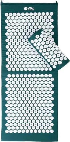 Bodhi VITAL Akupressurmatten-Set XL | Entspannungsmatte & Kissen für Nacken- und Rückenschmerzen - Massagegeräte: Belebende Akupressurmatte zur Selbstmassage, fördert Blutzirkulation und lindert Verspannungen in nur 10-20 Minuten täglich.