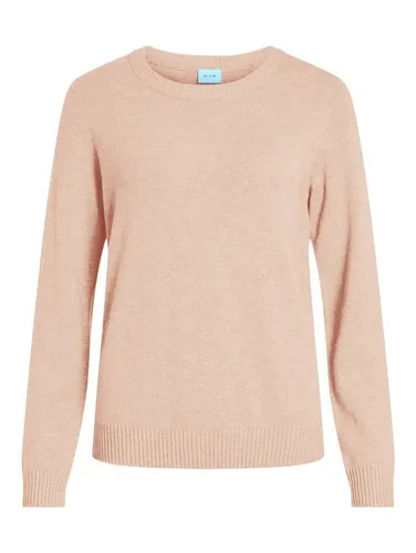 Vila Damen Strickpullover O-Neck Misty Rose - Pullover für Damen, langärmlig mit Stretchanteil, ideal für komfortable Looks und vielseitige Kombinationen.