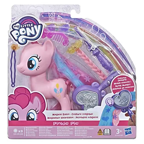My Little Pony Spielzeug Magischer Haarsalon Pinkie Pie - 15 cm großes Haarstyling Pony mit Zubehör, Kinder ab 3 Jahren
