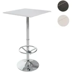 Bartisch Chicago - Quadratischer Stehtisch mit Fußablage, 110x63x63cm - Barmöbel mit elegantem, modernem Design und höhenverstellbarer Fußablage. Ideal für Messen und Ausstellungen, schnell montiert und transportabel.