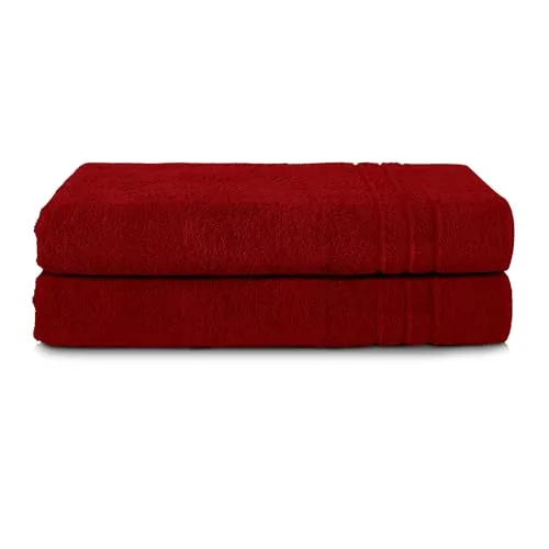 Komfortec 2er Saunatuch Set 80x200 cm in rot von Komfortec