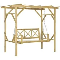 Outsunny Pergola mit Schaukelbank – 221x140x196 cm