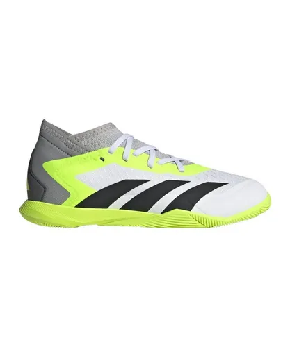 Adidas Predator Accuracy.3 IN Kinder - weiß, Fußballschuh für präzise Abschlüsse - Fußballschuhe für Kinder mit atmungsaktivem Mesh und abriebfester Gummiaußensohle für optimalen Grip auf Hallenböden. Perfekt für beeindruckende Skills und Tore!