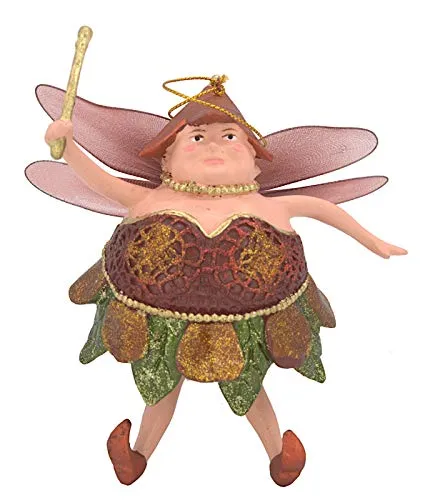 crafts & design Dicke Elfe, Fee, Deko Hänger, Kupfer, grün, Gold 15 cm Baumschmuck, Kunststoff, Weihnachten, Ostern, Frühling
