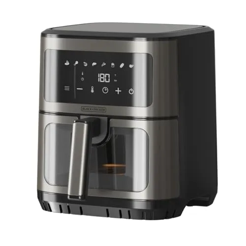 Black+Decker Heißluftfritteuse BXAF2501E – 1600 W, 6,5 L, 8 Programme