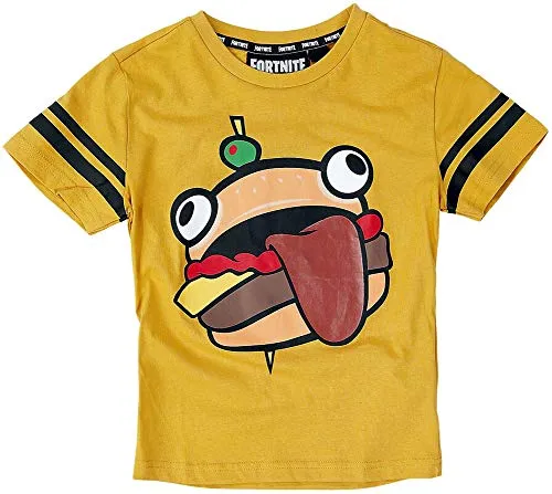 FORTNITE Burger Jungen + Mädchen 5 6 7 8 Jahre T-Shirt Epic Ocker Größe 122