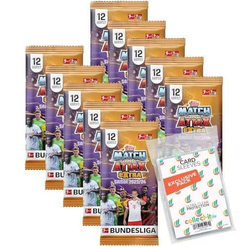 Topps Match Attax EXTRA Bundesliga 2023/24 Bundle mit Collect-it Hüllen - Erleben Sie das Topps Match Attax EXTRA Bundesliga 2023/24 Bundle mit exklusiven Collect-it Hüllen für optimalen Schutz Ihrer Sammelkarten. Perfekt für Sammler und Fans! Kategorie: Sammelkarten.