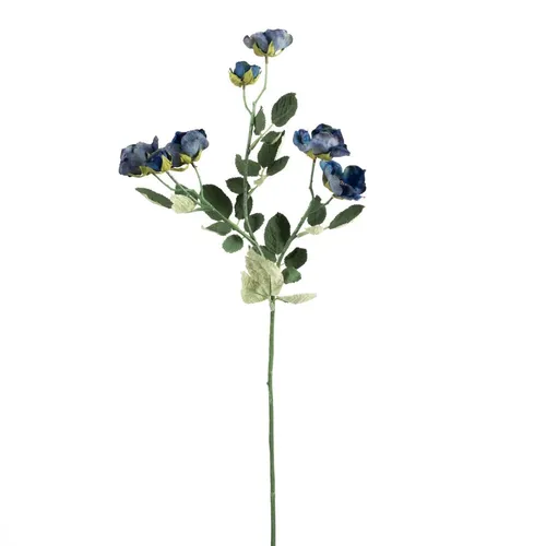 artplants Künstlicher Zweig Wildrose FOSETTA, Royalblau, 70cm, Ø3-5cm