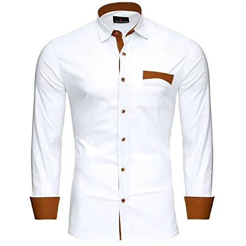 Reslad Herren Hemd Weiß Slim Fit RS-7205 - Bügelfreies Herrenhemd im modernen Slim Fit Design, ideal für Business und Freizeit. Der stilvolle Kontrastkragen und die hochwertige Verarbeitung bieten optimalen Tragekomfort und machen es zum perfekten Begleiter für jeden Anlass.