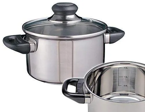 Gravidus Edelstahl-Universaltopf 16 cm - Vielseitiger Kochtopf für alle Herdarten inklusive Induktion - Hochwertiger, energiesparender Küchentopf mit Glasdeckel