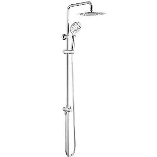 GRIFEMA G7005 Regendusche ohne Armatur, Duschsystem ohne Armatur, Duschgarnitur mit Regendusche, Eckige Kopfbrause 25x25cm