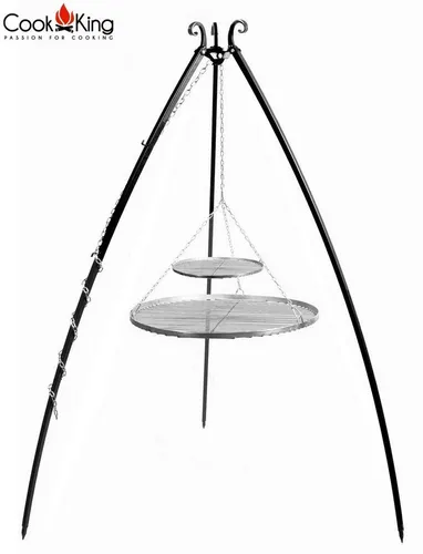 CookKing Feuerstelle Schwenkgrill 200 cm - Edelstahl Doppelrost für perfekten Grillgenuss - Grillzubehör mit einem 200 cm Schwenkgrill und robustem Edelstahl Doppelrost für gleichmäßiges Grillen und optimale Hitzeverteilung.
